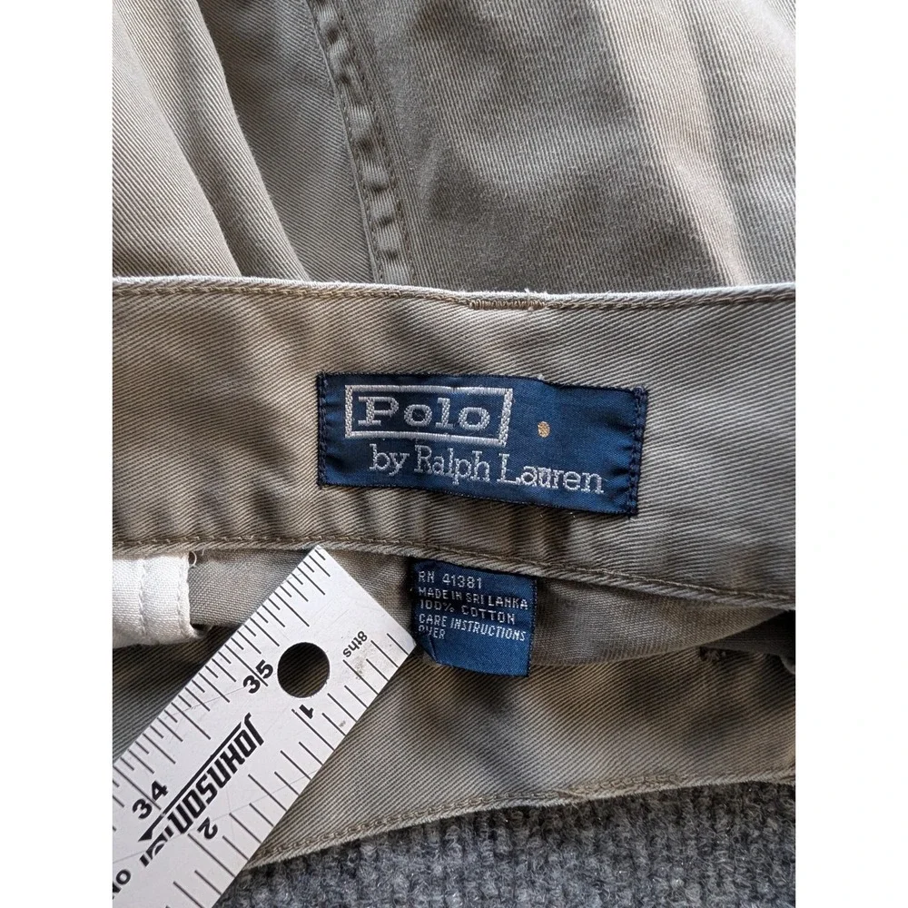 Vintage Polo Ralph Lauren Cargo Shorts Mens 36 Tan Khaki Cotton Y2K 90s Chino